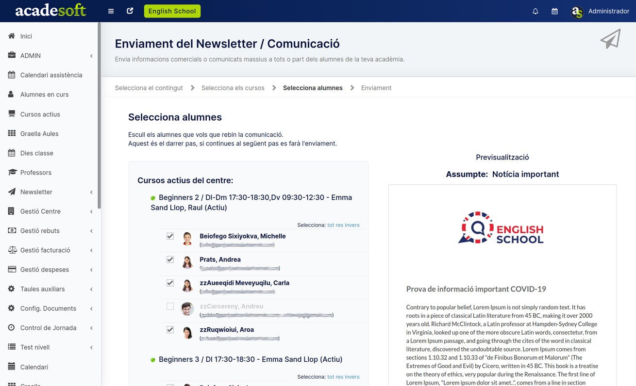 Enviament automàtic de comunicacions