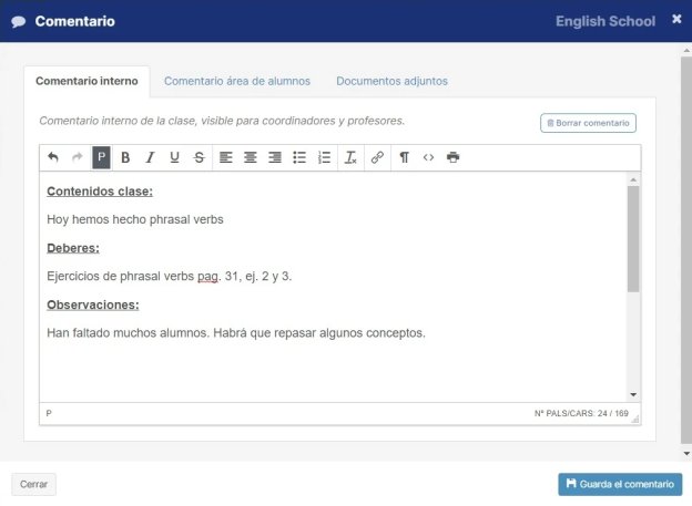 Múltiples funcionalidades de gestión para los profesores