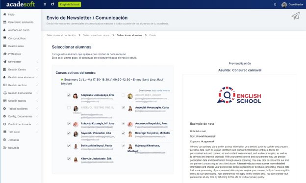 Envío automático de comunicaciones